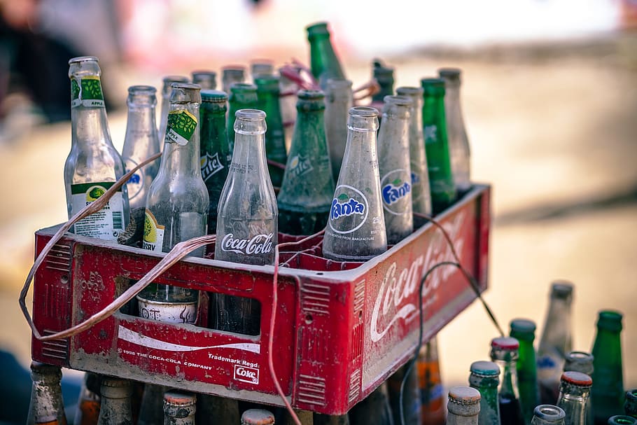 Empty Soda Glass Bottles, food and drink, container, alcohol HD wallpaper