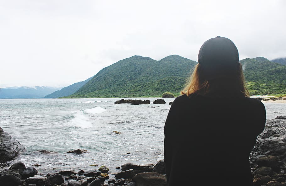 philippines, ilocos region, water, rear view, one person, scenics - nature HD wallpaper