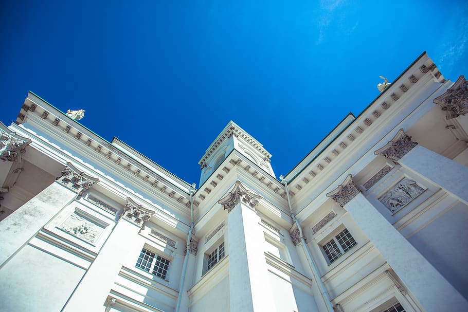 architecture, sky, summer, blue, white, building exterior, built structure HD wallpaper