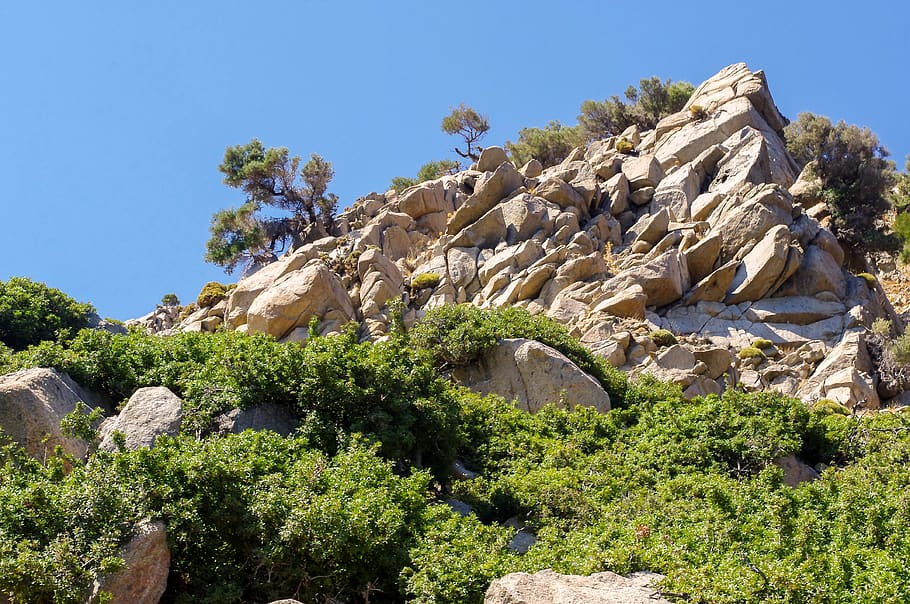 nature, travel, tree, summer, stone, sky, mountain, landscape HD wallpaper