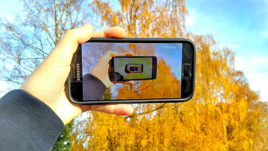 mobile phone, smartphone, screen, hand, repetition, repeated HD wallpaper