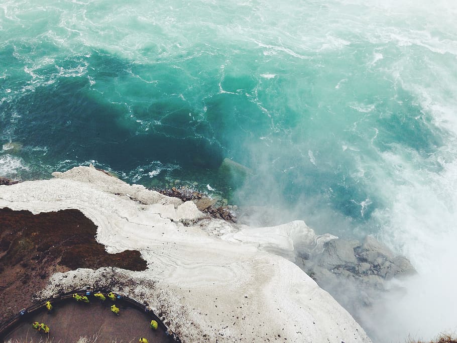 Aerial View Photography of Body of Water, beach, daylight, high angle shot HD wallpaper