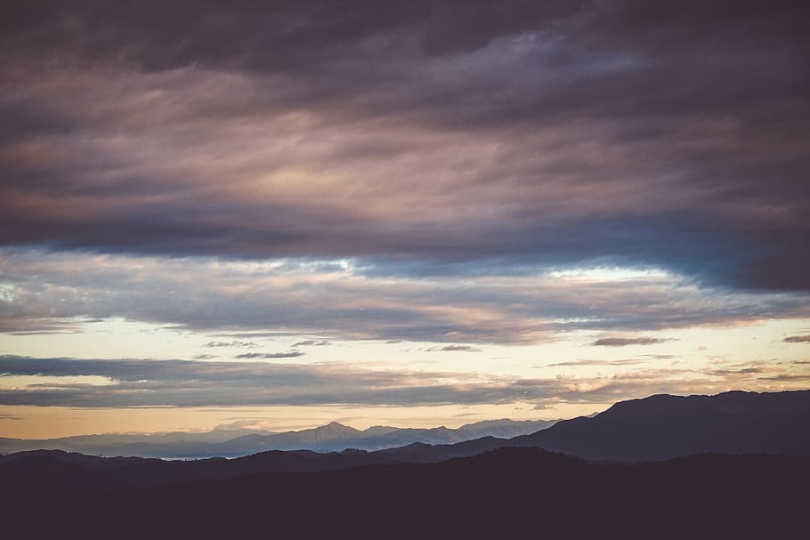 mountain range under sky, nature, outdoors, cloud, peak, weather HD wallpaper