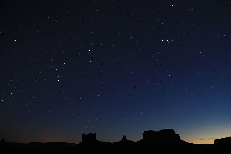 star, dark, night, constellation, silhouette, nature, landscape HD wallpaper