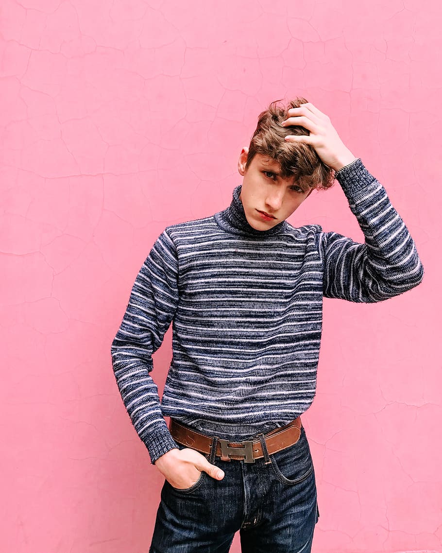 man touching his head, one person, casual clothing, standing HD wallpaper