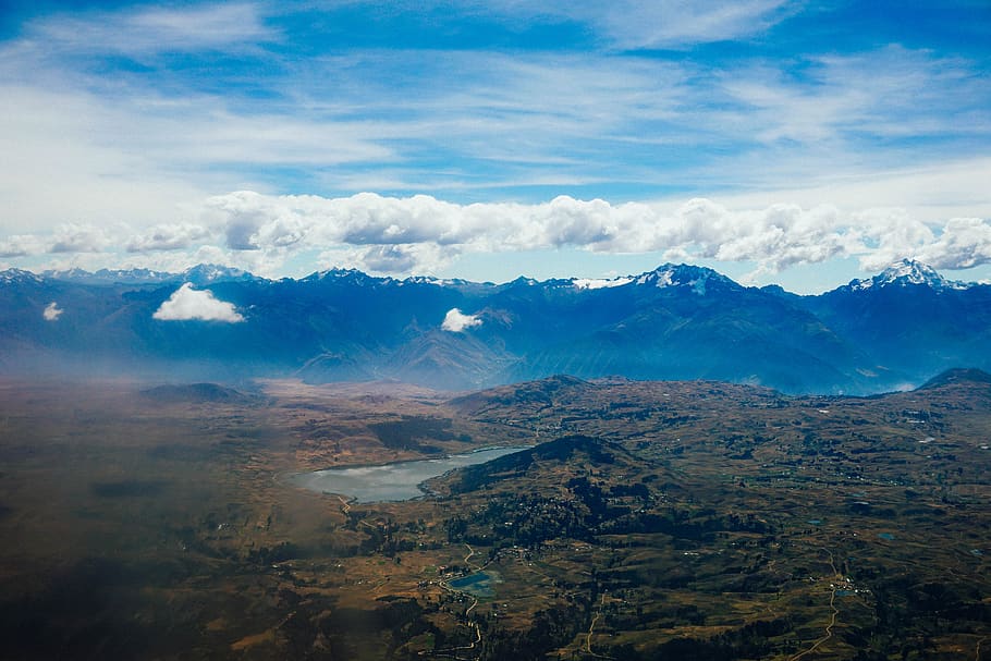 landscape, mountains, clouds, sky, peru, lake, nature, city HD wallpaper