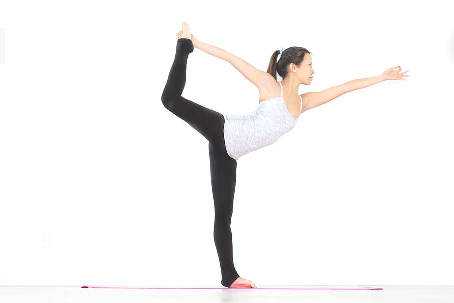 Woman Doing Yoga, action energy, active, adult, balance, ballet