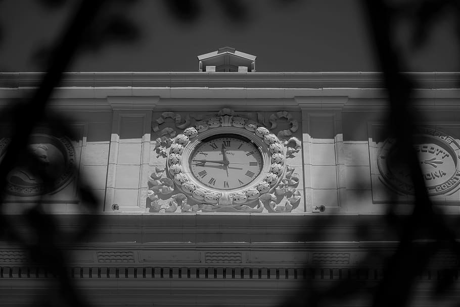 united states, prescott, clock, courthouse, 11:46, architecture, HD wallpaper