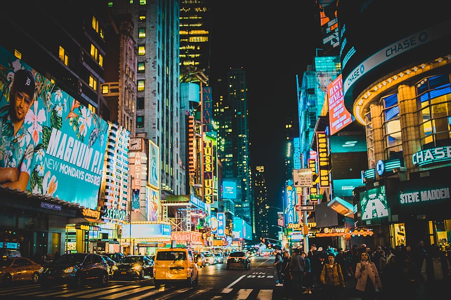 HD wallpaper: New York Times Square, Times Square, New York, light ...