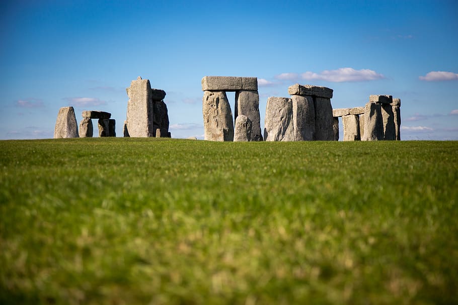 outdoors, grass, sky, summer, horizontal plane, ancient, stonehenge HD wallpaper