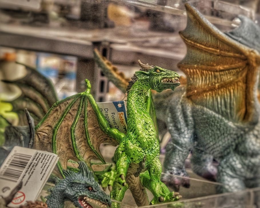 dragons, animal themes, lizard, green color, vertebrate, reptile HD wallpaper