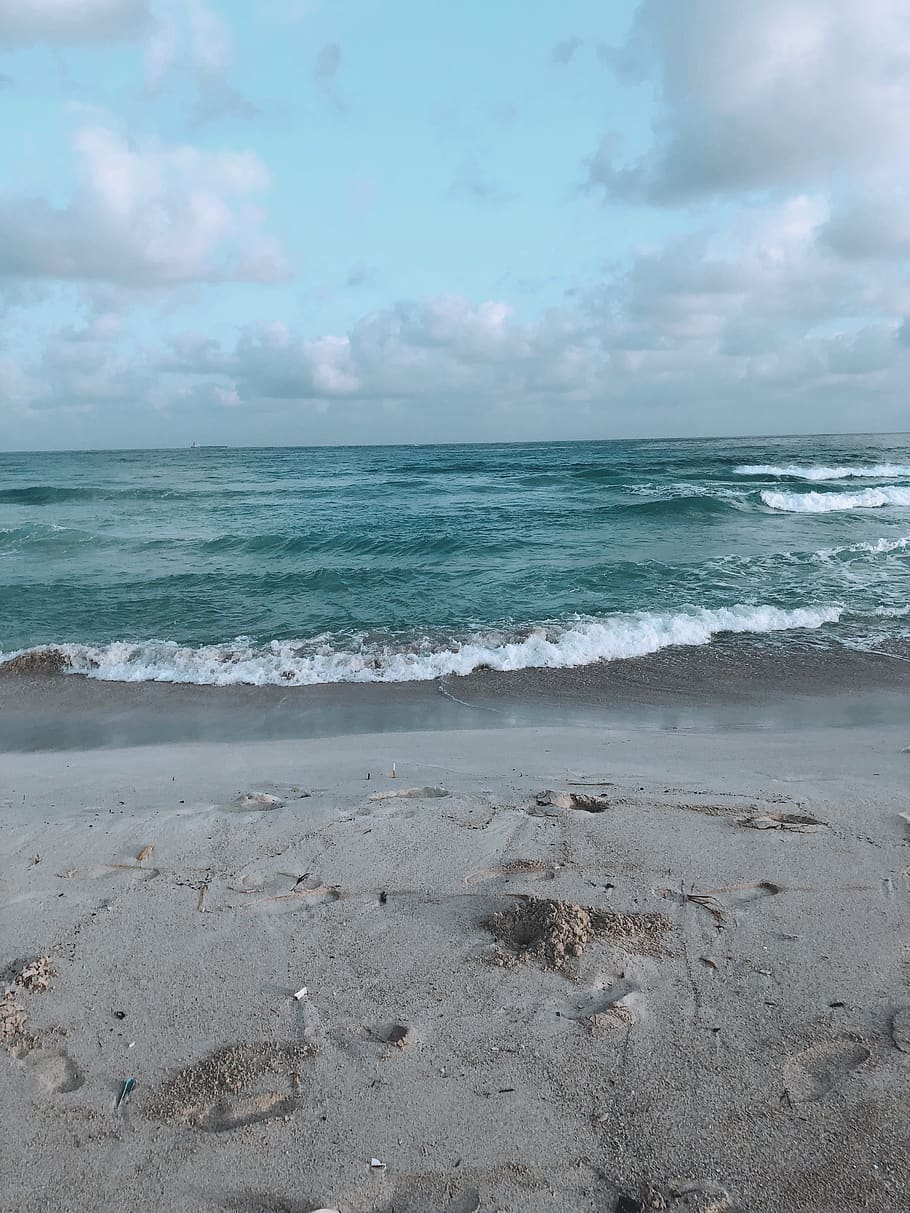 beach, sea, sky, landscape, relaxing, water, horizon over water HD wallpaper