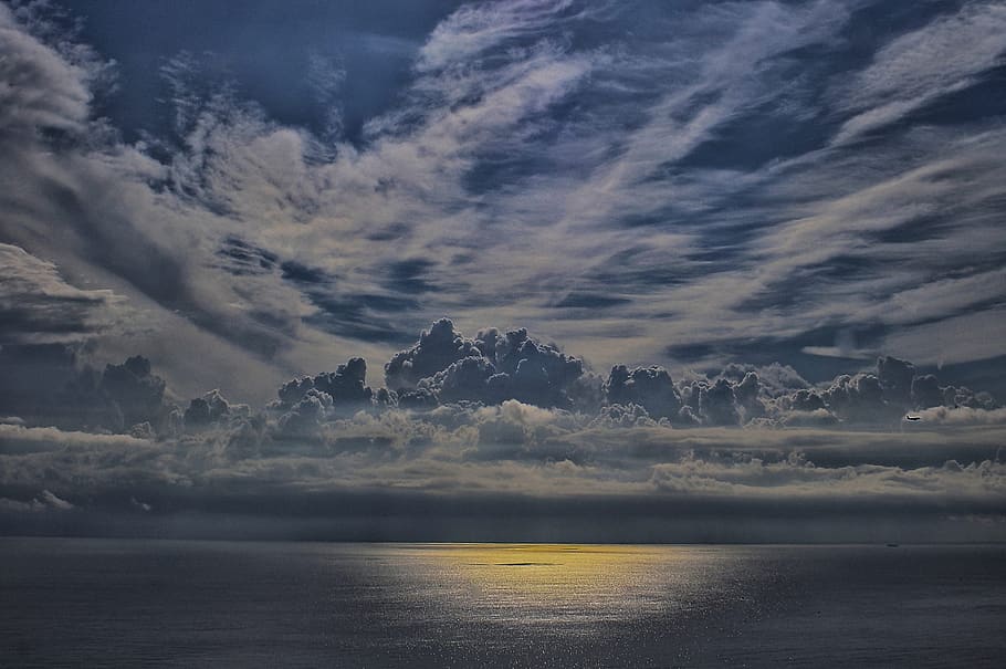 clouds, sea, nature, sky, water, cloud - sky, beauty in nature HD wallpaper