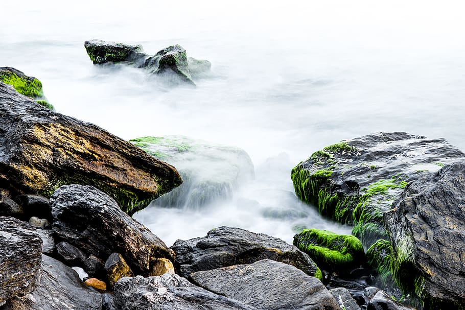 Time-lapse Photography of Flowing Water, beautiful, daytime, landscape HD wallpaper