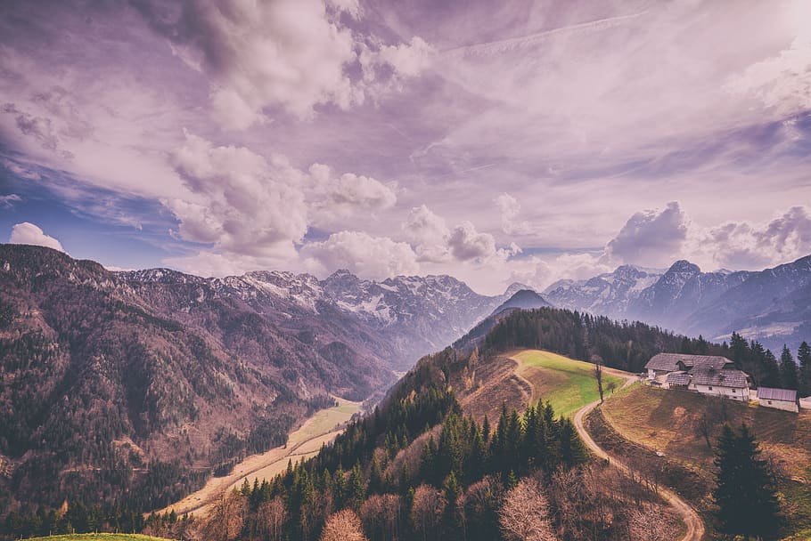 mountain, highland, cloud, sky, summit, ridge, landscape, nature HD wallpaper