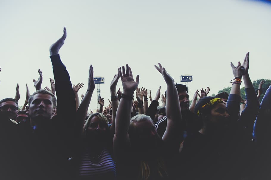 people, crowd, hands, group, party, concert, celebration, group of people HD wallpaper
