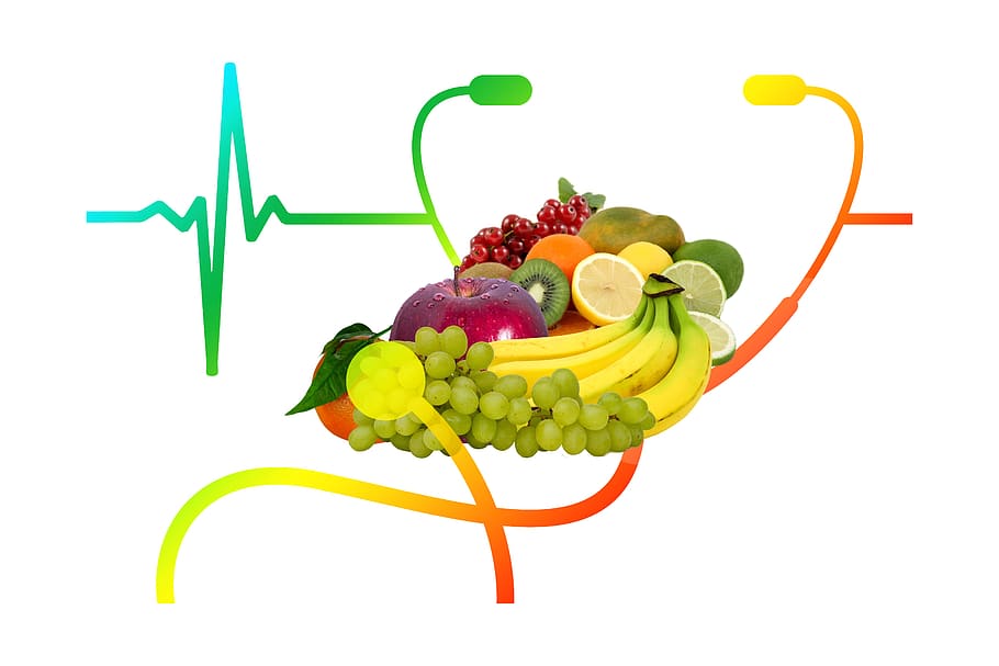 heart, health, pulse, fruit, nutrition, vitamins, banana, grapes