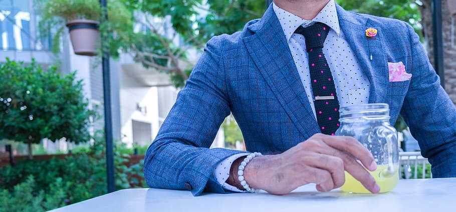 male, model, suit, style, fashion, man, drink, bar, food, blue HD wallpaper
