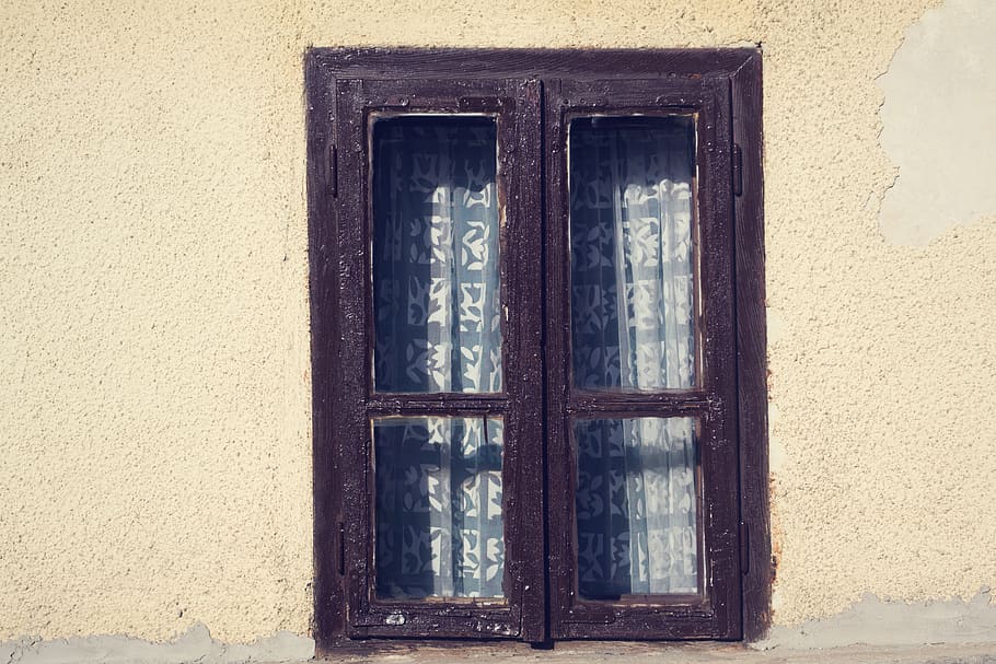 window, curtains, house, built structure, architecture, building exterior HD wallpaper