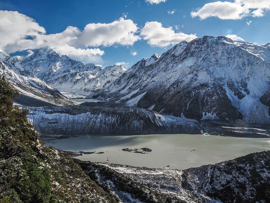 mountain range covered with snow, scenics - nature, beauty in nature HD wallpaper