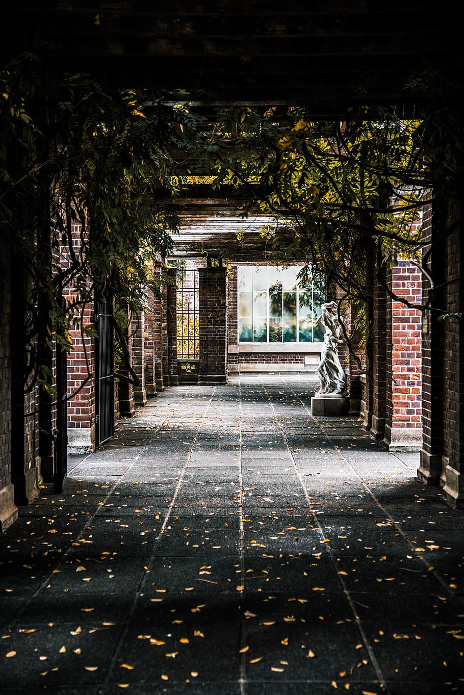 brown brick hallway, architecture, the way forward, direction HD wallpaper