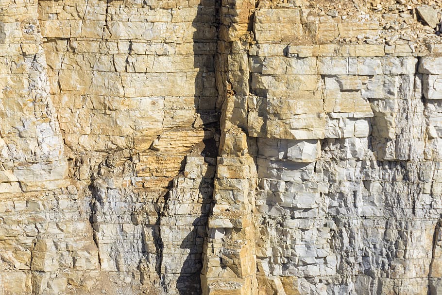 quarry, rock, limestone, gravel pit, sandpit, crash, texture, HD wallpaper