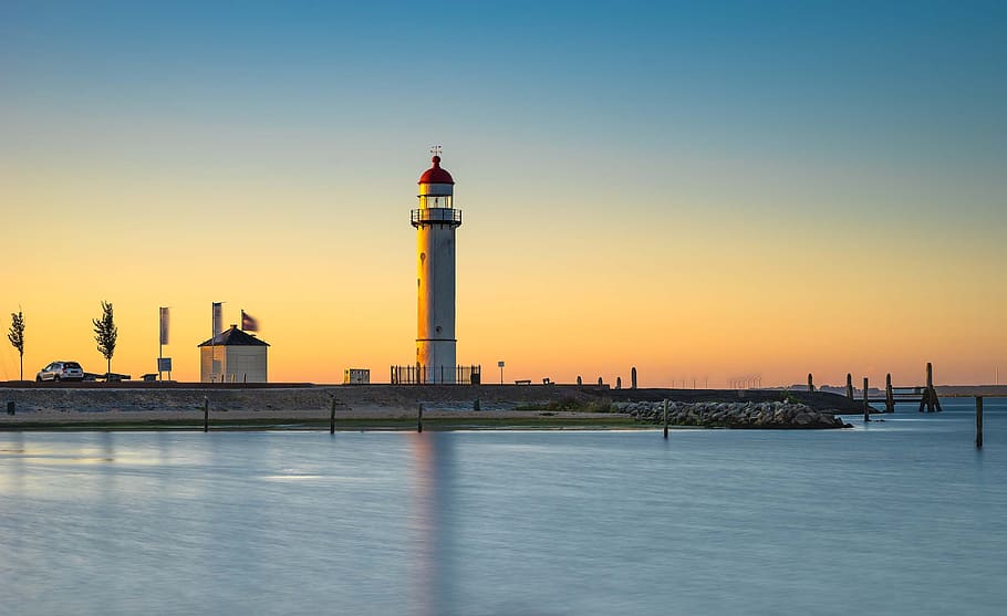 tower, lighthouse, coast, sea, architecture, ocean, landscape HD wallpaper