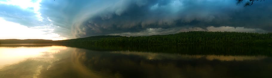 bwca, boundary waters canoe area, wall cloud, storm, lake, sky HD wallpaper