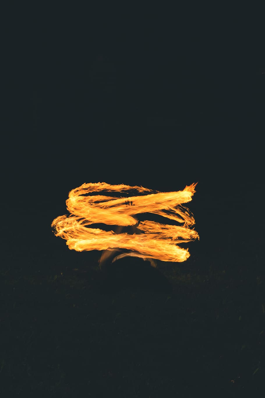 animal, fire, flame, fish, koi, carp, spin, long exposure, vortex HD wallpaper