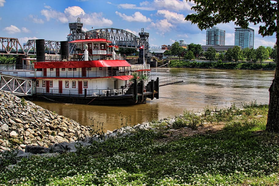 riverboat, bridge, water, built structure, architecture, building exterior HD wallpaper