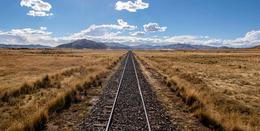 rail train, environment, landscape, sky, cloud - sky, scenics - nature HD wallpaper