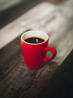 Selective Focus Photography Red Cup of Coffee, blur, blurred background HD wallpaper