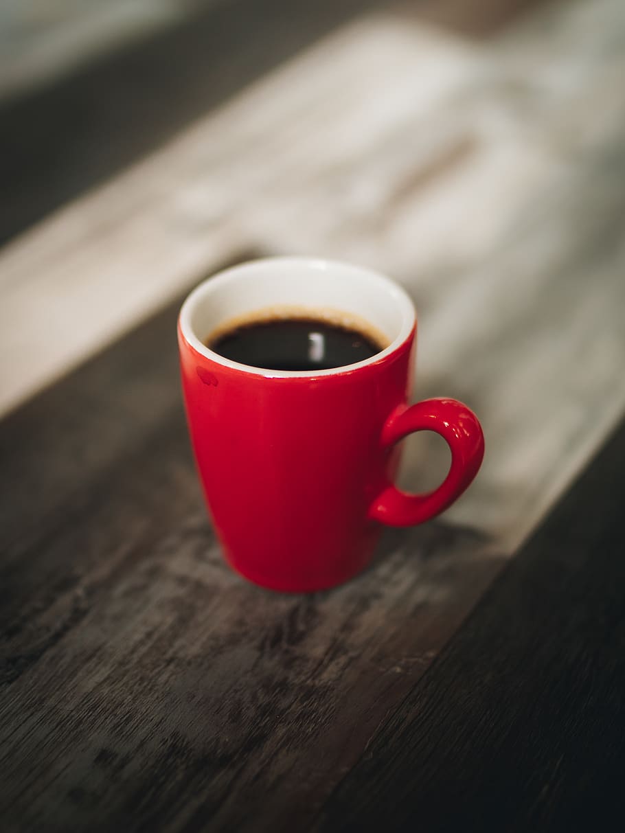 Selective Focus Photography Red Cup of Coffee, blur, blurred background HD wallpaper
