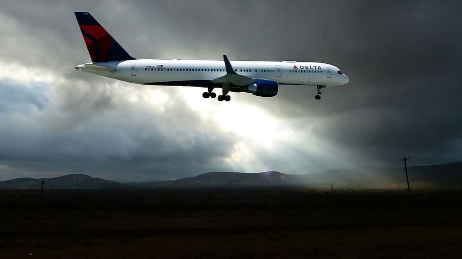 aircraft, stormy, sky, radius, sun, clouds, weather, flight HD wallpaper