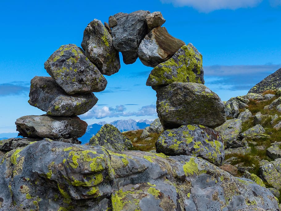 Gray Rock Formation, austria, boulder, coast, daylight, landscape HD wallpaper