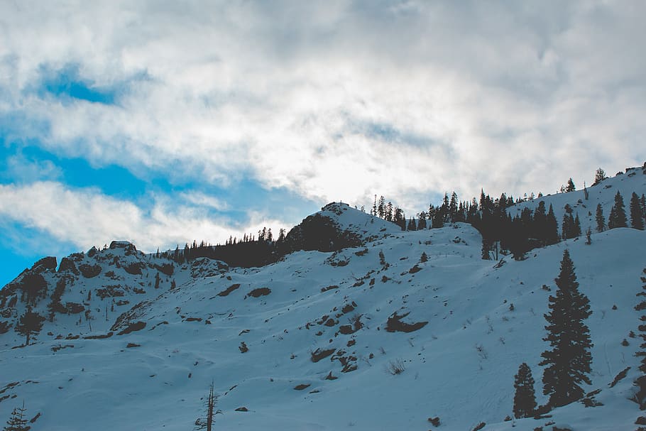 cluds, mountains, sunset, trees, summit, quincy, adventure HD wallpaper