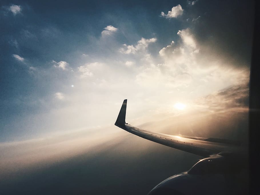 india, udaipur, clouds, flight, sun, sky, airplane, travel HD wallpaper