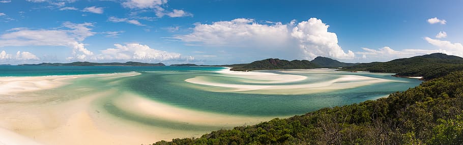 whitsundays, australia, whitehaven beach, turquoise, swirl, HD wallpaper