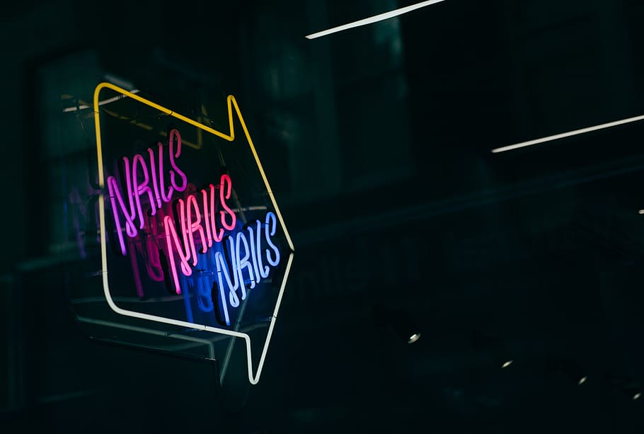 dark, night, light, neon, sign, signage, electricity, font HD wallpaper