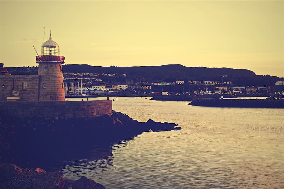 Brown Lighthouse, built structure, building exterior, architecture HD wallpaper