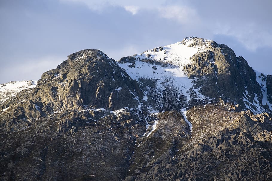 mountain, landscape, nature, sky, snow, outdoors, winter, panorama, HD wallpaper