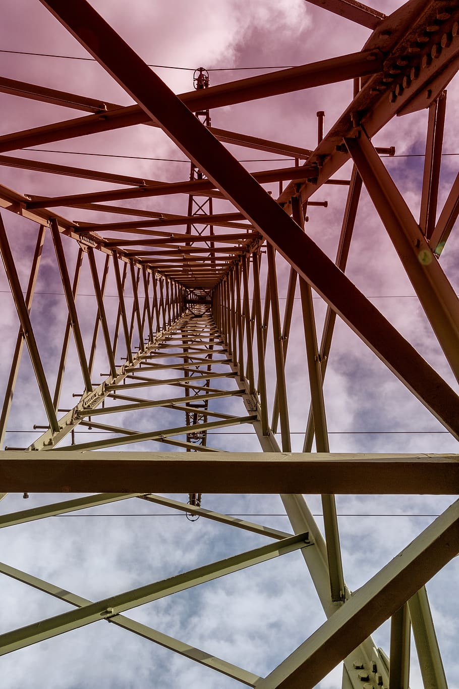 current, high voltage, mast, power lines, flash, pylon, sky HD wallpaper