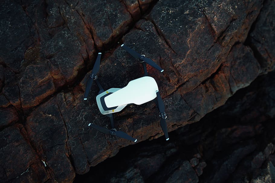 White And Black Drone, camera, technology, no people, nature HD wallpaper