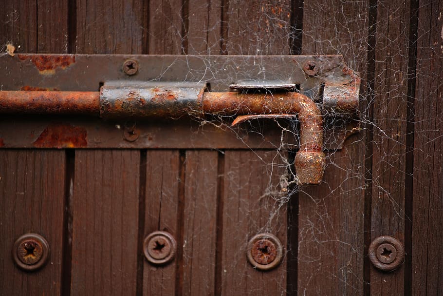 HD wallpaper: lock, latch, old, door, entrance, metal, vintage, wood