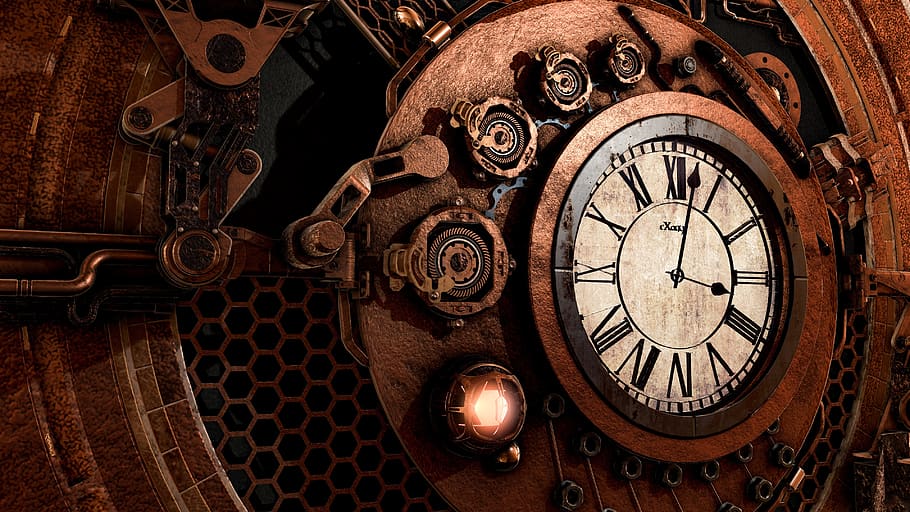 HD wallpaper: steampunk, clock, time, antique, background, gears, metal,  movement | Wallpaper Flare