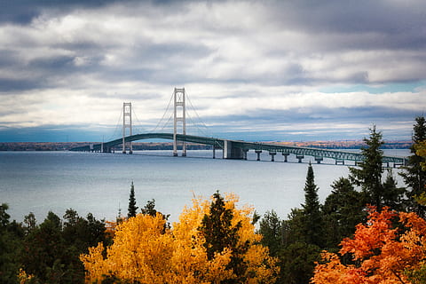View Of Suspension Bridge, architecture, clouds, daylight, environment HD wallpaper