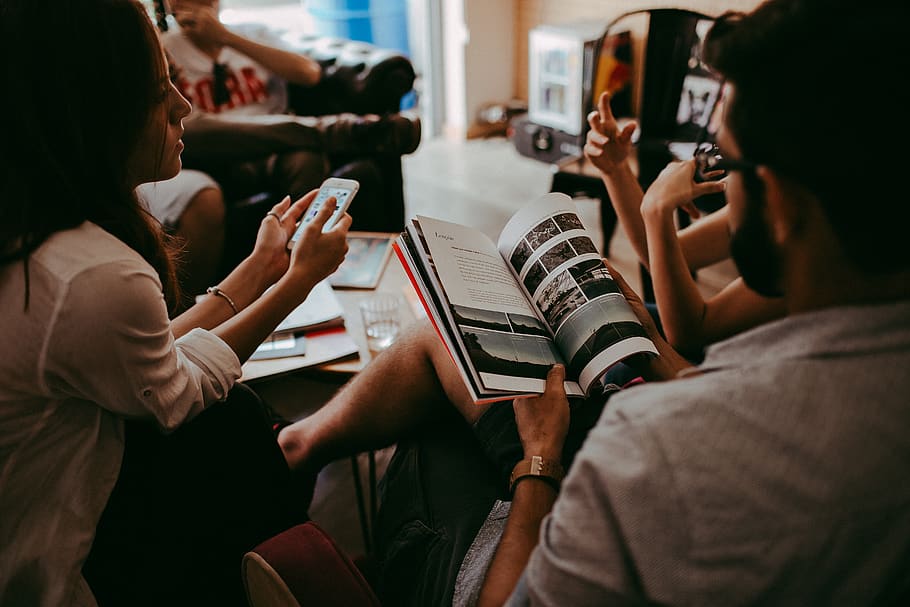 HD wallpaper: Group of People Reading Book Sitting On Chair, chat, conversation - Wallpaper Flare