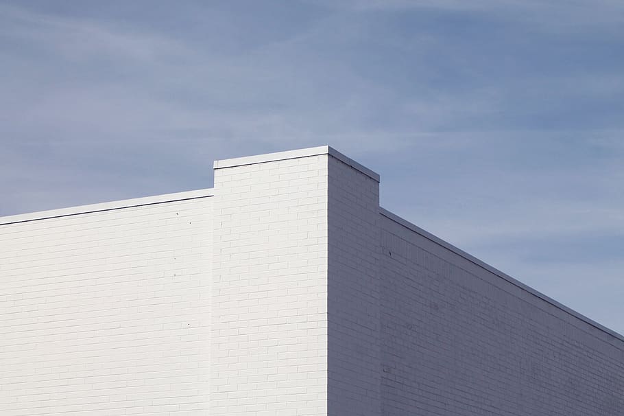 corner, white, building, sky, calm, architecture, built structure HD wallpaper
