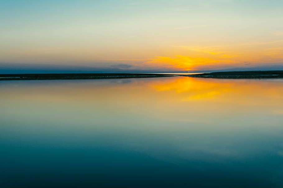 ocean sunset, sky, water, reflection, scenics - nature, beauty in nature HD wallpaper