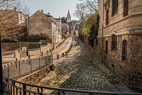 paris, montmartre, perspective, building exterior, architecture HD wallpaper